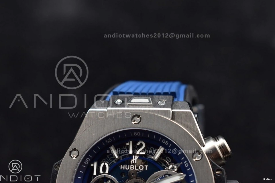 Edition Blue Strap Skeleton Titanium 1:1 Big on Unico Best A1280 Hublot Rubber Dial ZF Blue Bang 0514